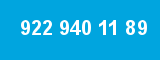 922 940 11 89 922 940 11 89